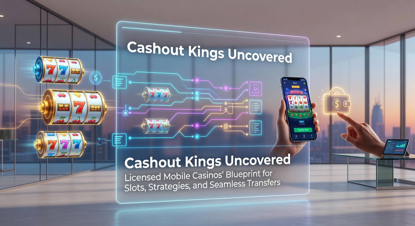Mobiele casino-interface met slots en uitbetalingsopties op een smartphone-scherm, illustrerend naadloze cashouts in gelicenseerde platforms