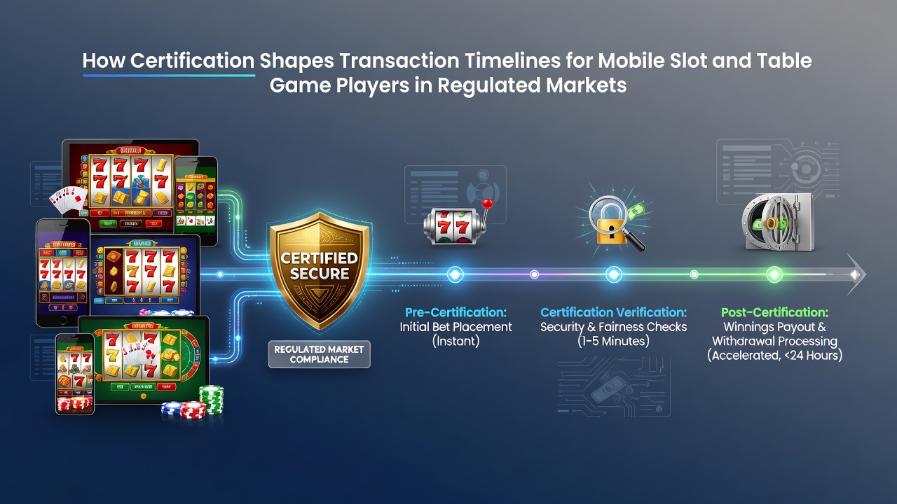 Mobiele spelers die slots en tafelspellen gebruiken op gecertificeerde platforms met zichtbare transactiestromen