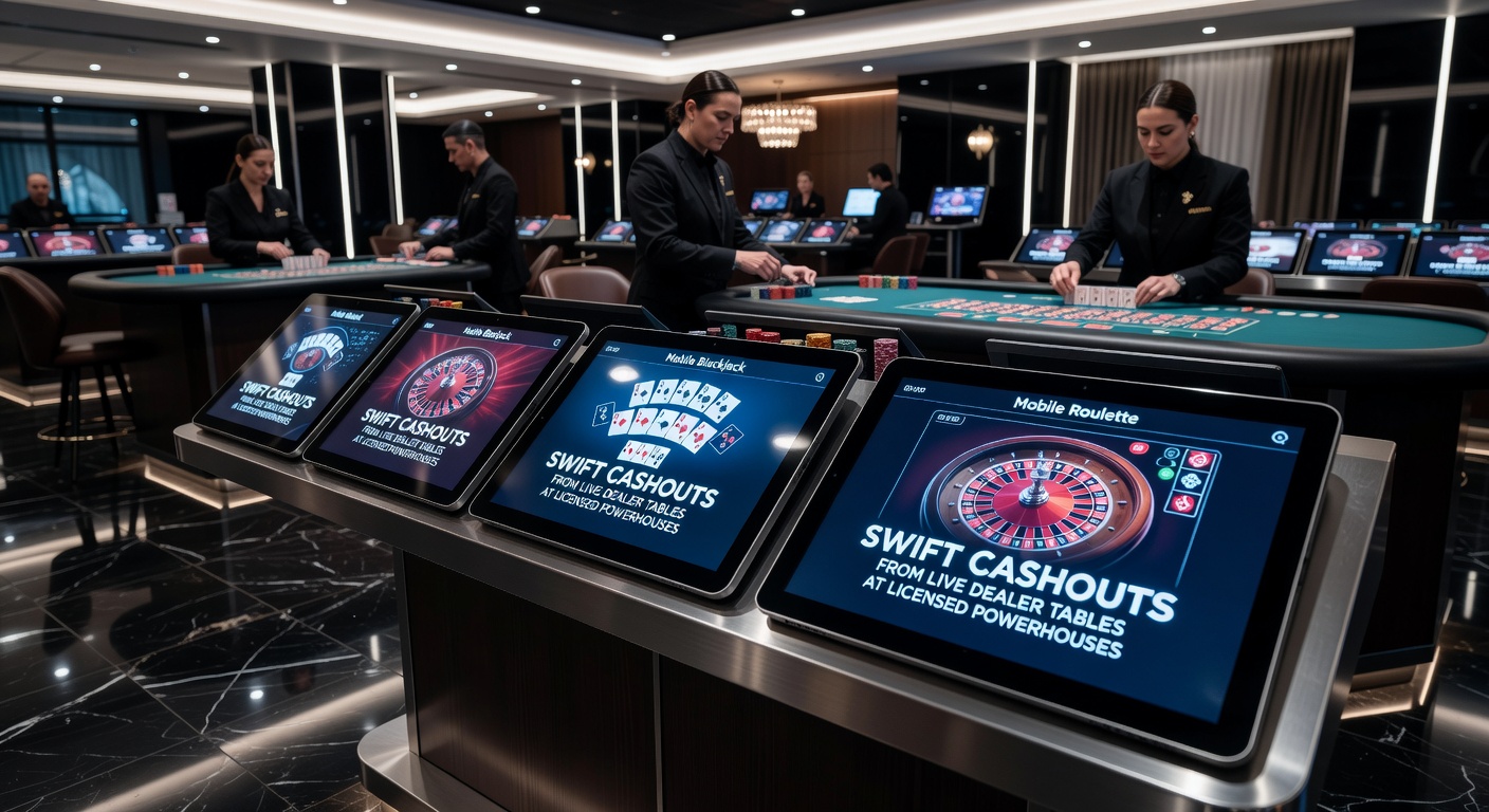 Mobiele speler aan live blackjack tafel met snelle uitbetaling zichtbaar op scherm